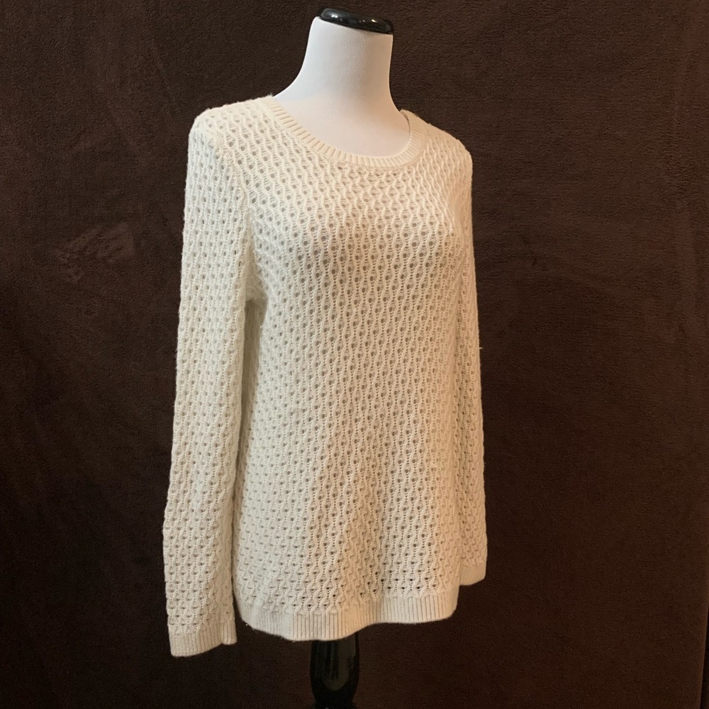 White crochet sweater
